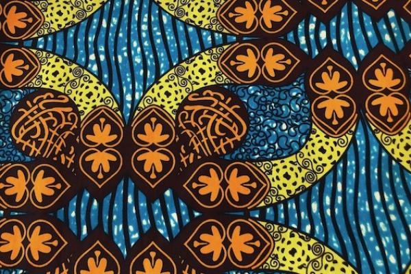 LIME ORANGE Waxprint Stoff